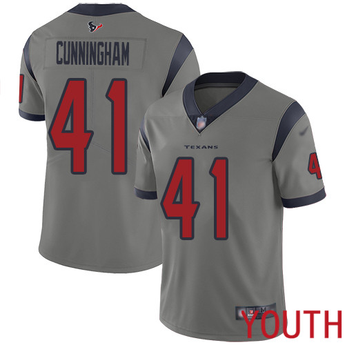 Houston Texans Limited Gray Youth Zach Cunningham Jersey NFL Football #41 Inverted Legend